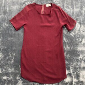 Everly Dress Red Shortsleeve Lightweight Shift Midi Length Made In USA